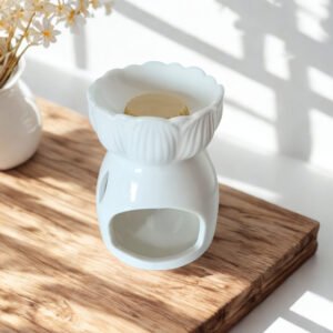 Brûle-parfum Fleur de Lotus blanc - Céramique